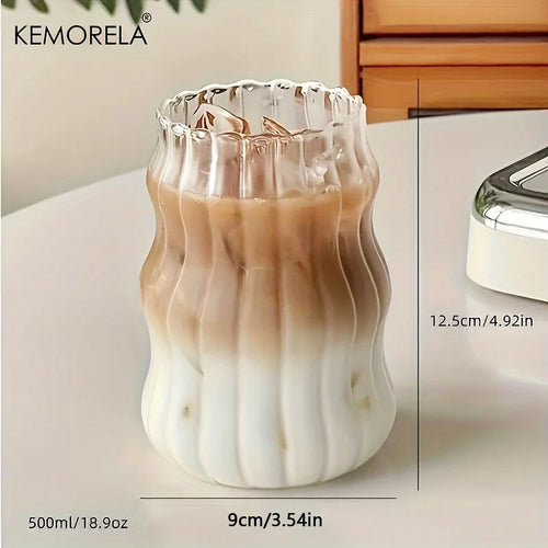 2/4/6 VERRES INS Résistant à la chaleur Gobelet Boissons Transparent Thé Jus Lait Café Tasses Verres à eau à domicile Tasse à bière rayée