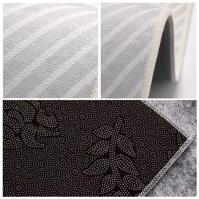 VIKAMA Tapis de porte d'entrée moderne simple, semi-circulaire, antidérapant, résistant à la saleté, paillasson d'entrée, tapis de cuisine, décoration de maison