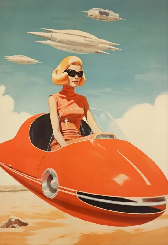 Póster Artístico de Viajes Espaciales, Cómic Vintage, Póster Alienígena Divertido, Alienígena con Decoración Humana para Pared, Humor de Bar, Decoración Retro, Lienzo Impreso de los 90