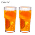 Vaso de café de cristal a rayas de 600 ml con tapa y vaso transparente sin pajita para zumo, café helado, tazas, vasos