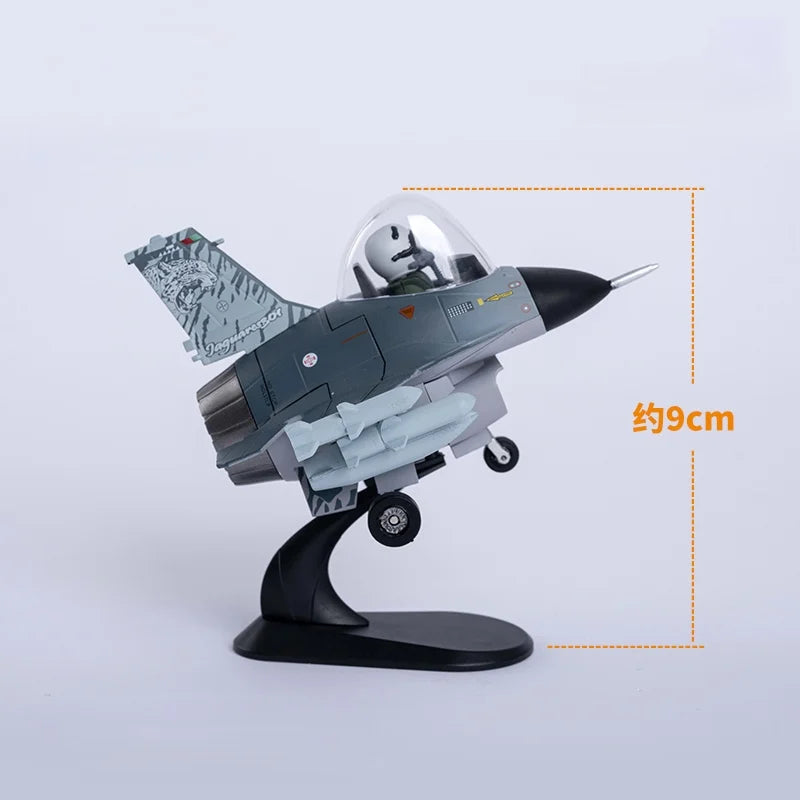 Q-Version F16 Metal Alloy Airplane Model(including base)Home placement, collection and decoration  Creative gift