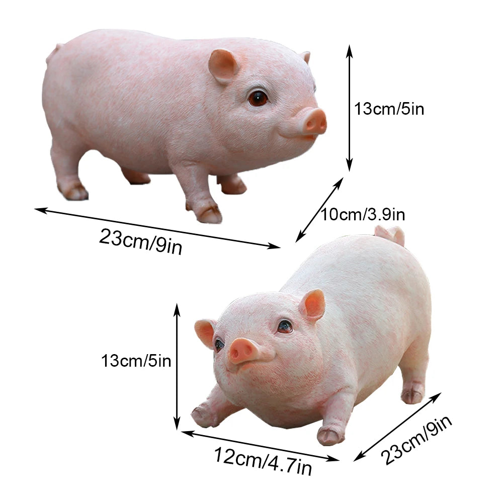 Mignonne Statue de Cochon Rose en Résine, Figurines de Cochon pour Bricolage, Décoration de Jardin, Pour Table, Pelouse, Porche, Balcon, Patio, Décoration Extérieure