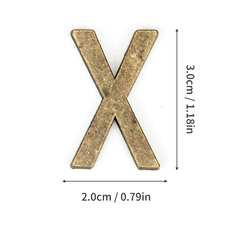 Metal Self Adhesive House Number English Alphabet Letters for Apartment Room Door Plate Table Mailbox Number Stickers 3*2cm