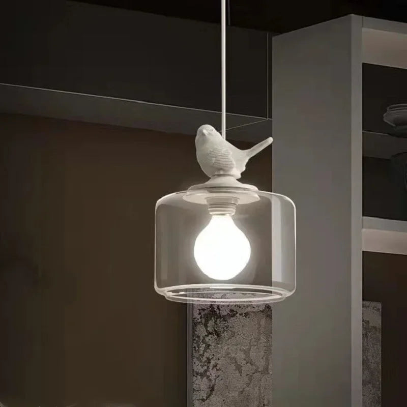 Luminaires suspendus en verre oiseaux pour salle à manger cuisine chambre gîte suspension lampe E27 LED cadeau de Noël livraison directe