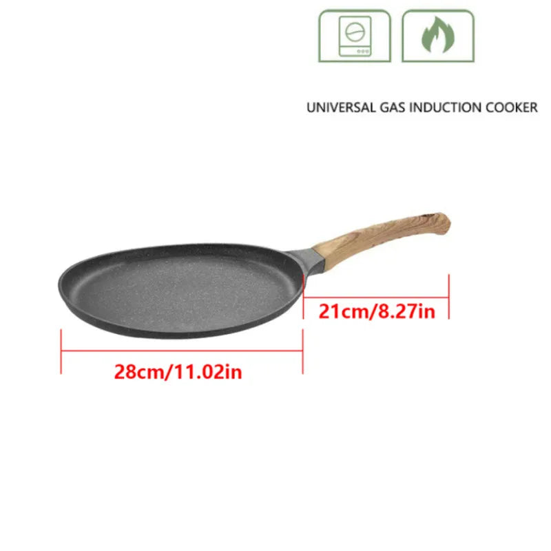 Sartén antideslizante universal para cocina, estufa eléctrica y de gas, para pizza de mil capas, filetes, tortitas, con fondo plano