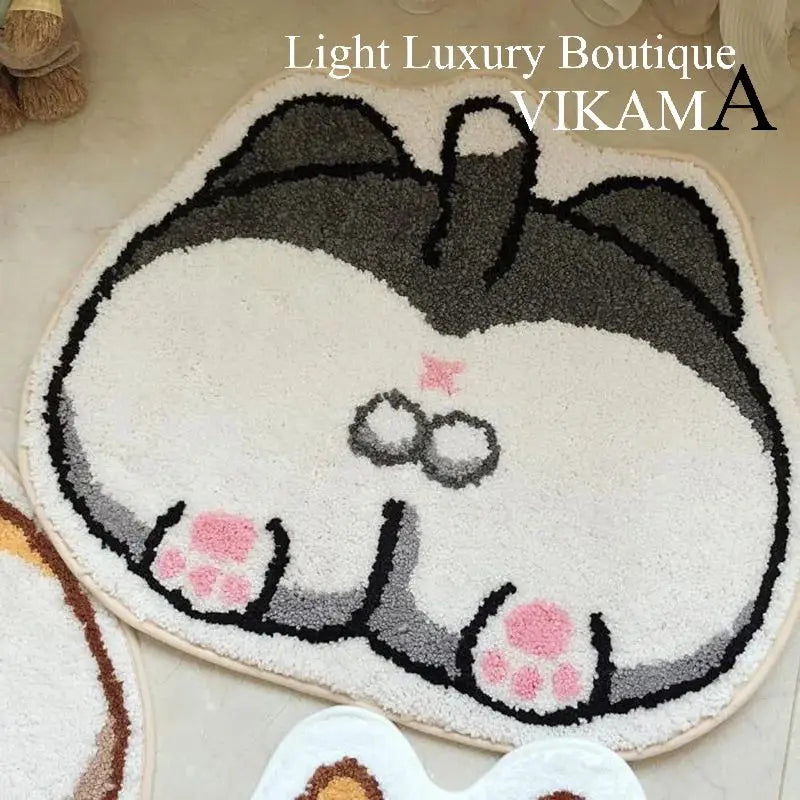 Alfombra de Corgi de dibujos animados VIKAMA, alfombrilla de baño suave al tacto cálido, alfombrilla absorbente para pies, alfombra de sala de estar, dormitorio, felpudo, decoración del hogar.