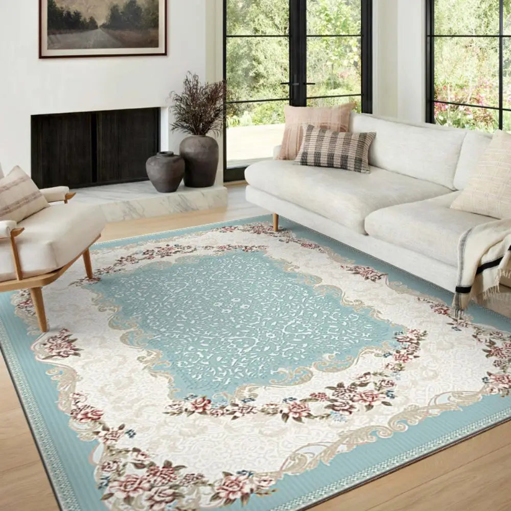 VIKAMA Alfombra Boho Lujo Terciopelo Cristal Dormitorio Sala Estar Tapete Decoración Hogar Vintage Exótica Moderna Minimalista Alfombra de Área Grande