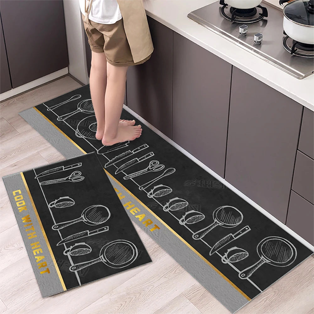 Alfombra de suelo de cocina VIKAMA, alfombra de entrada para sala de estar y dormitorio, decoración del hogar, alfombra larga pequeña para pasillo de lavadero