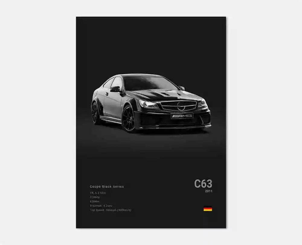 Classic Luxury Black and White Sports Car Wall Art G63 SL Gtr Sedan HD Canvas Painting Poster and Printed Home Living Room Decor
