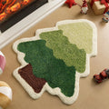Tapis VIKAMA de Noël en forme de sapin de Noël en laine, doux, antidérapant, tapis de sol, paillasson, ambiance de festival, décoration de maison