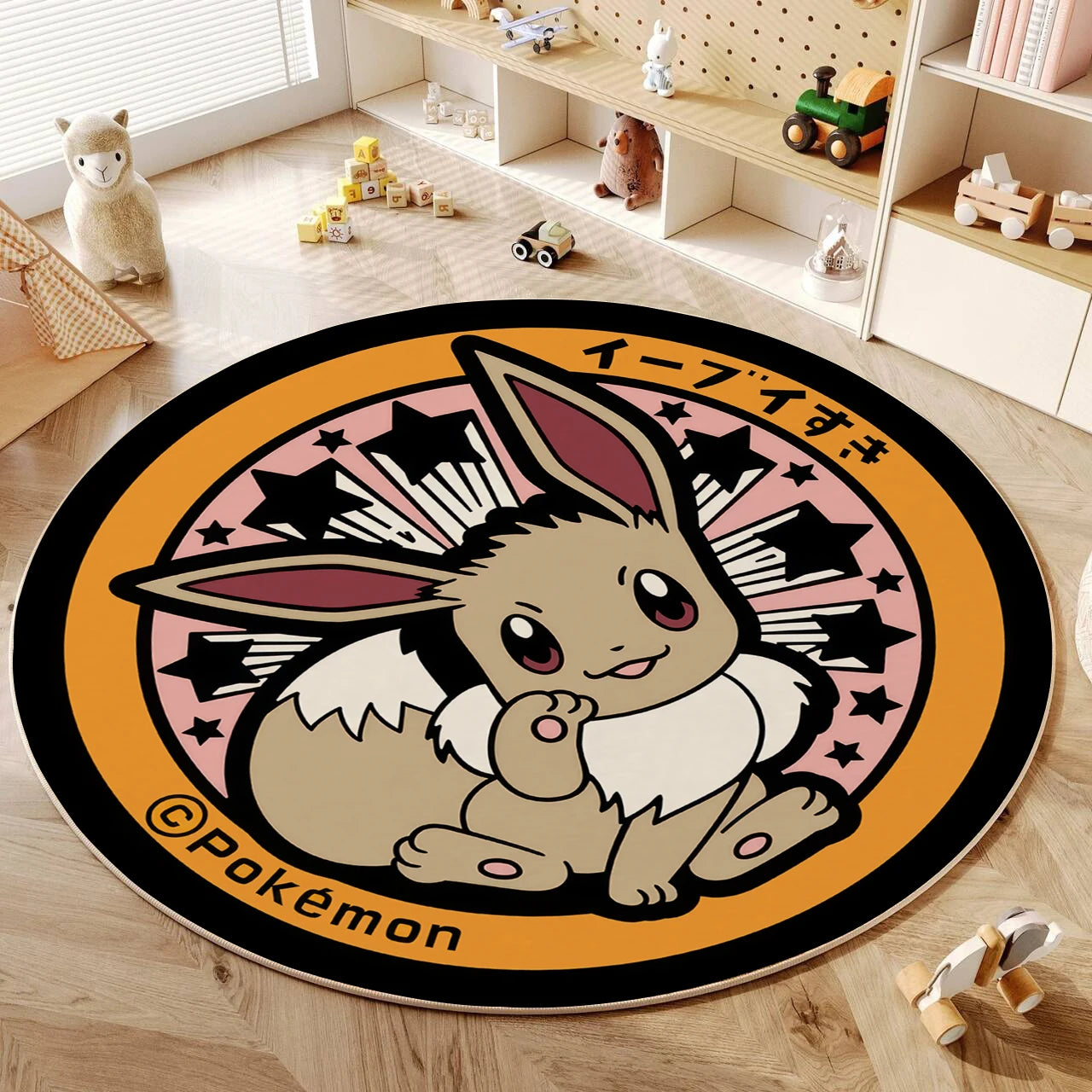 Alfombra redonda de dibujos animados VIKAMA, alfombrilla de piso para silla de computadora gamer, alfombra para habitación de chica, alfombra de dormitorio, resistente a las manchas, decoración del hogar