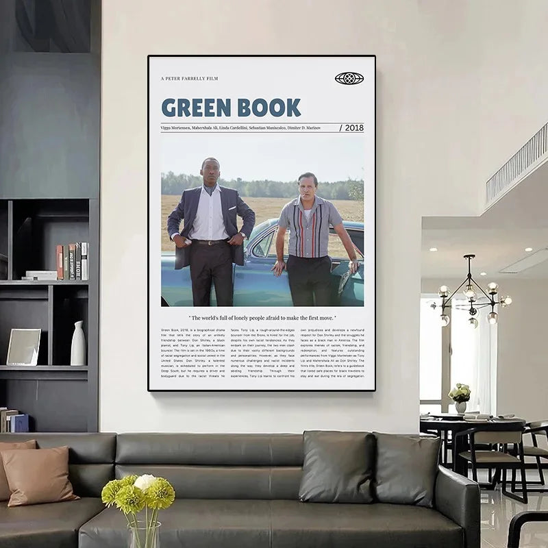 Jaws/Sing Street/Green Book/Pretty Woman Retro Movie Poster Modern Classic Film Wall Art Vintage Cinema Print Living Room Decor