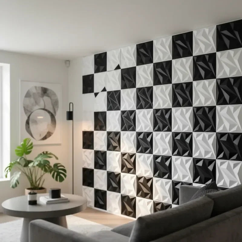 10PCS 30x30cm Adhesivo de Pared Paneles de Pared 3D Decoración de Pared Interior Para Sala de Estar Dormitorio Hotel Oficina Mural Azulejo-Panel-Molde