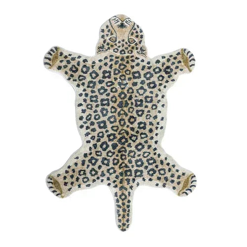Alfombra de leopardo de dibujos animados VIKAMA para frío y calor, decoración del hogar, alfombrilla de felpa para dormitorio, alfombrilla para zona de descanso de sala de estar