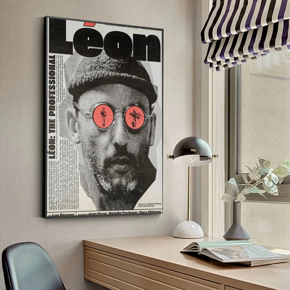 Póster Retro Vintage Minimalista de Película Leon Leon_ El Profesional Pósters HD Decoración Hogar Habitación Bar Cafetería Pintura Mural Artística