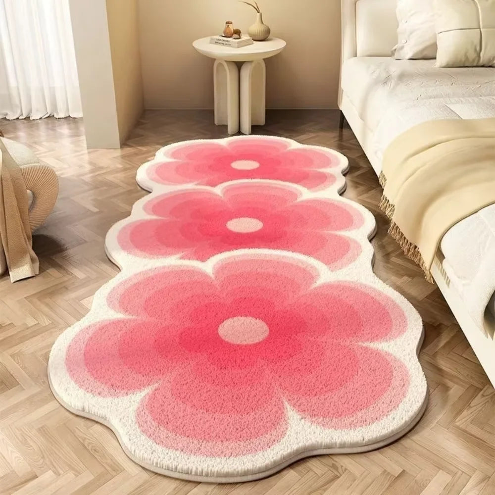 VIKAMA Alfombra de suelo suave y cálida para mesita de noche, alfombra sencilla de alta gama para sofá de dormitorio, alfombra lavable e impermeable, alfombra adecuada para la decoración del hogar.