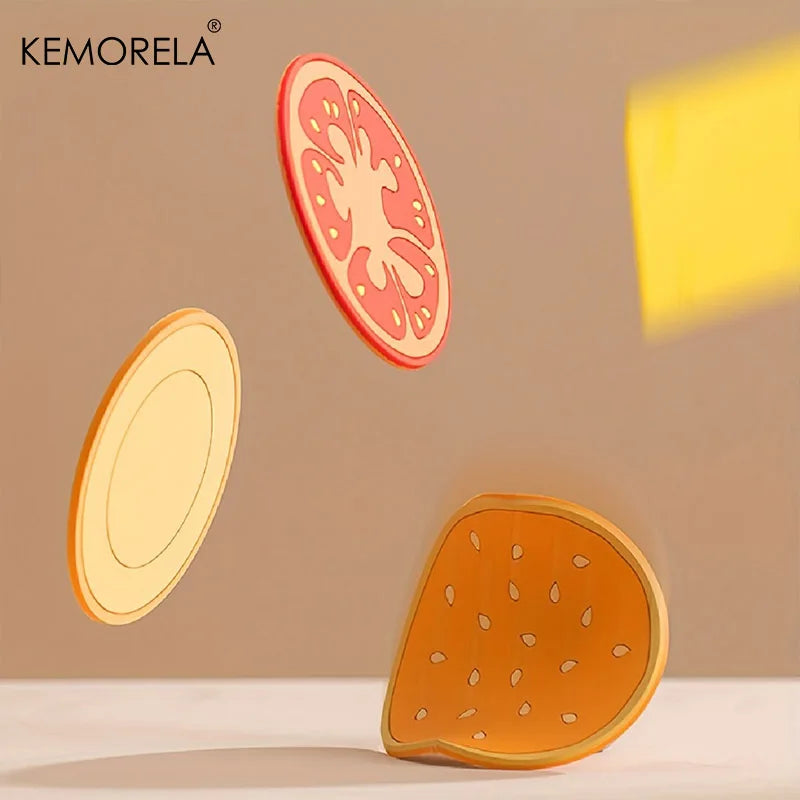 8 unids/set Posavasos con forma de hamburguesa Almohadilla creativa para taza Estera de aislamiento de silicona Soporte para tazas Decoraciones de mesa de comedor de cocina y bar Regalo para niños