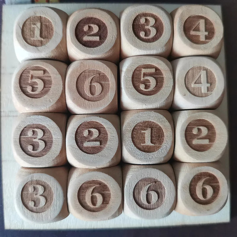 10 unids/set Dados de Madera de 6 Caras Grabado Láser Dados Digitales Accesorios de Juegos DIY 20mm