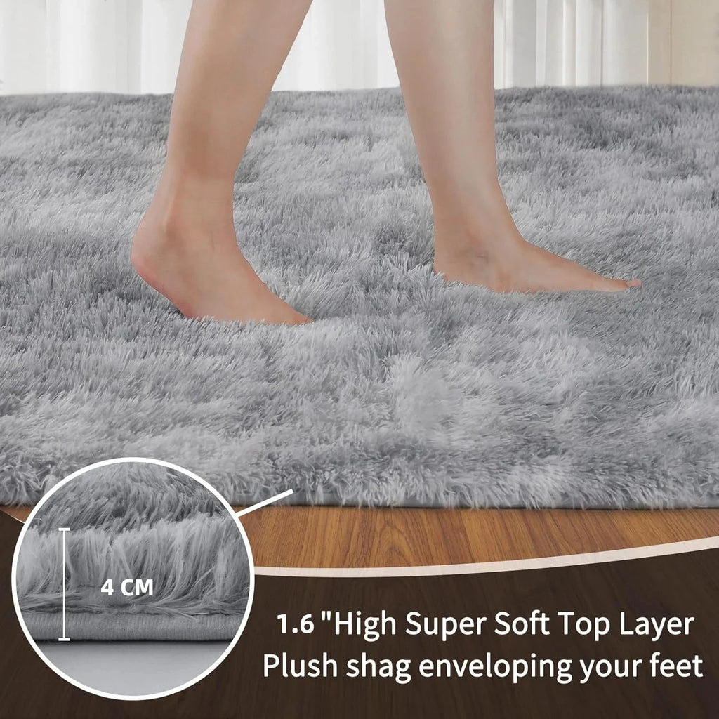 Tapis de salon shaggy minimaliste VIKAMA, tapis doux et moelleux, tapis de chambre à coucher, dortoir, chambre d'enfant, décoration intérieure