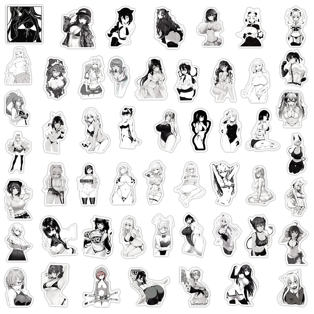 10/30/50/100pcs Anime Sexy Hentai Chica Waifu Pegatinas Monopatín Portátil Teléfono Computadora Bicicleta Coche Guitarra Calcomanía Impermeable Genial