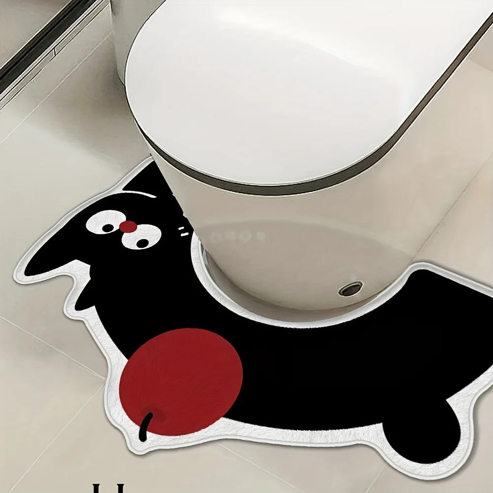 Tapis de sol de salle de bain en terre de diatomées VIKAMA, forme contour, tapis de sol de toilettes absorbant, antidérapant, anti-salissure, décoration de salle de bain