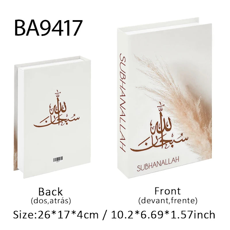 Islamic Kaaba Mosque Luxe Fake Book Storage Box Home Interior Decoration Decorative Books Coffee Table Bedroom Living Room Decor