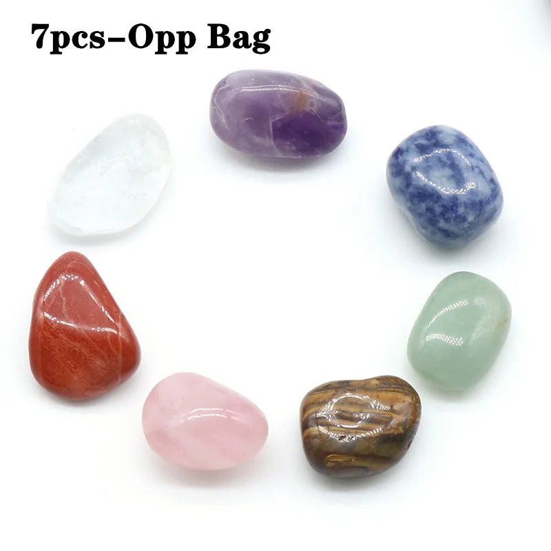 Ensemble de 14 pierres naturelles, 7 chakras, pierre de guérison Reiki, quartz minéral, ornement, pierre précieuse de guérison, décoration d'intérieur, pierres artisanales, cadeaux