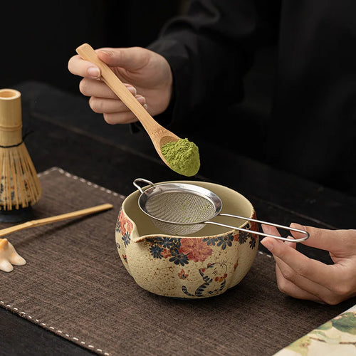 Juego japonés de 2-8 piezas para hacer Matcha, con batidor de bambú, exquisito tazón de Matcha y caja. Lujosas herramientas de té, regalos.