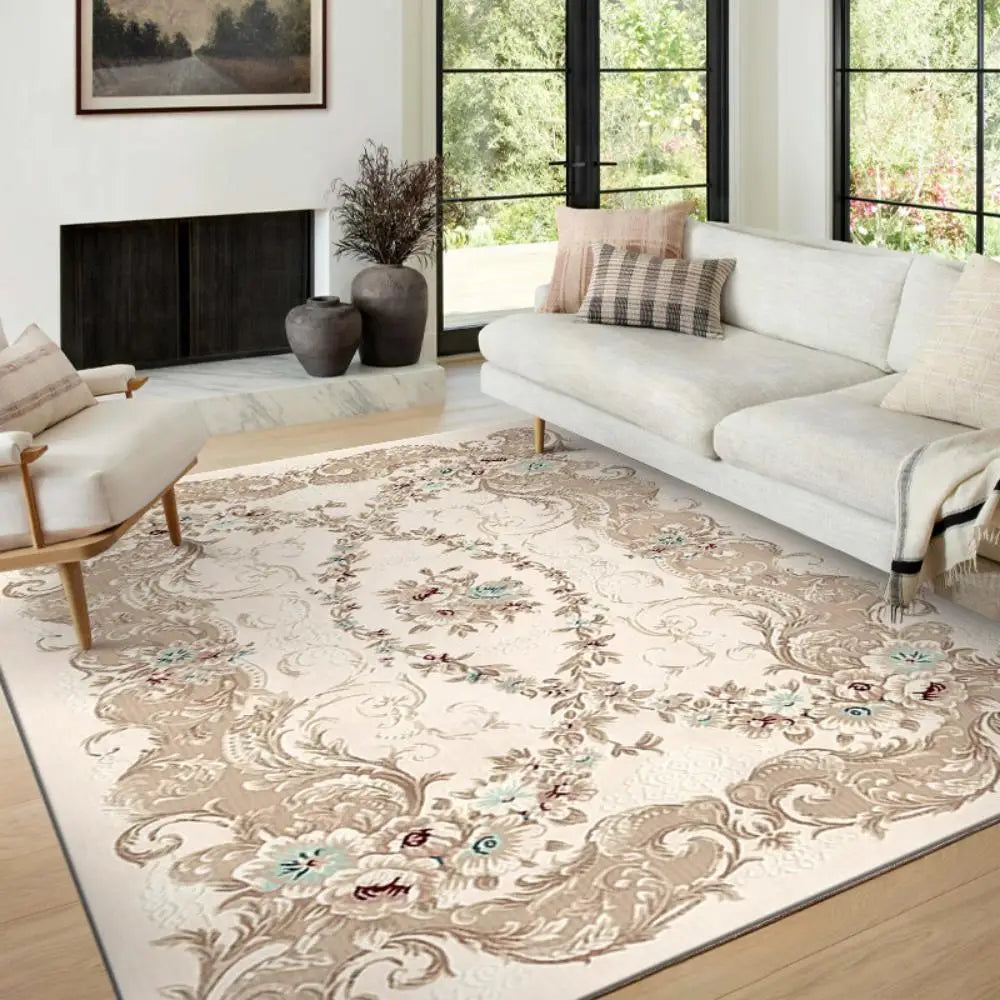 VIKAMA Alfombra Boho Lujo Terciopelo Cristal Dormitorio Sala Estar Tapete Decoración Hogar Vintage Exótica Moderna Minimalista Alfombra de Área Grande