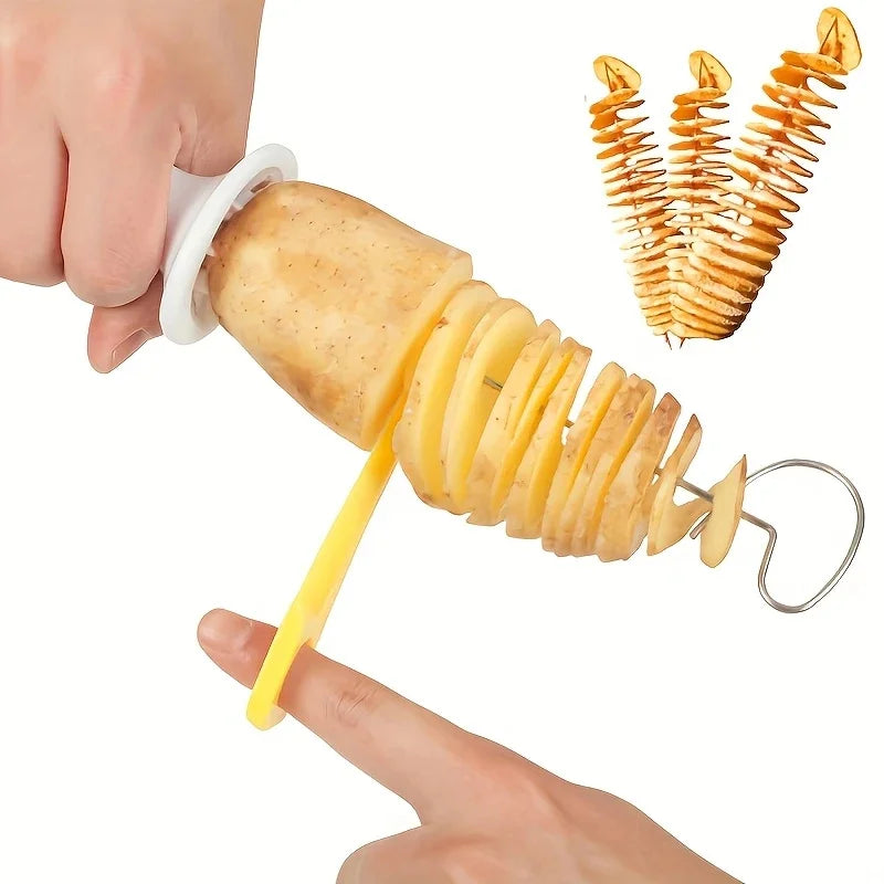 Ensemble de 6 Spiralizers en acier inoxydable Coupe-légumes multifonctionnel Parfait pour la préparation de pommes de terre en spirale, de carottes Outil de cuisine