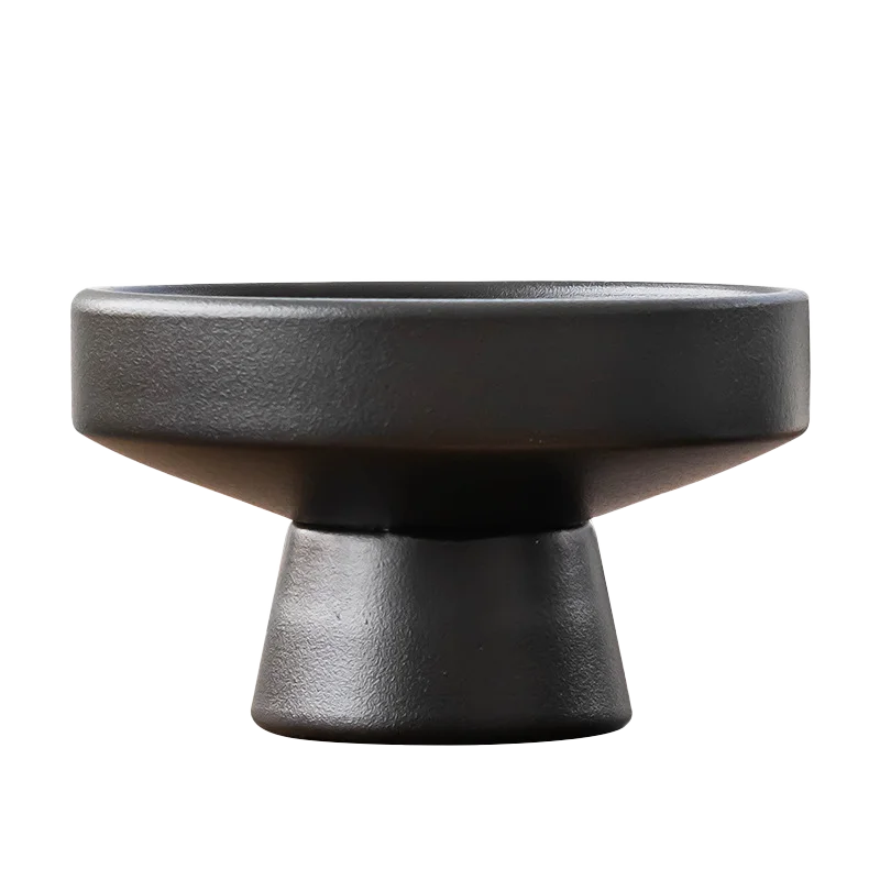 Vase en céramique rétro, pot de fleurs noir, ornement pour plantes de table, décoration de bonsaï pour la maison, accessoires floraux de table