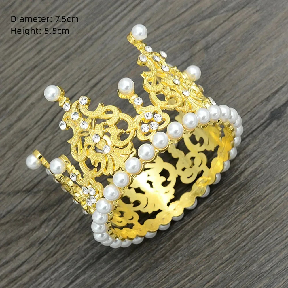 Nouveau Topper de Gâteau en Strass Couronne Chapeau Décoration Accessoires de Cheveux pour Enfants Princesse Fête de Mariage Anniversaire Fournitures