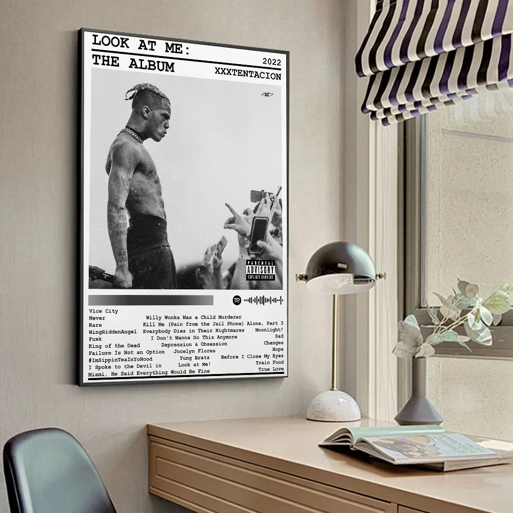 XXX-Tentacion Rock Rapper Música Álbumes Póster HD Pósters Decoración Hogar Habitación Bar Cafetería Arte Pintura Mural Cuadro
