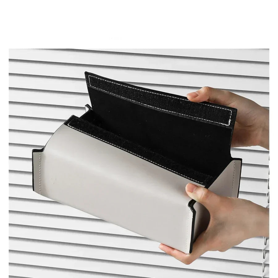 Nouvelle boîte à mouchoirs en cuir tressé, étui à serviettes de luxe, couvercle en papier, support de mouchoirs de voiture, décoration de table de maison et de bureau