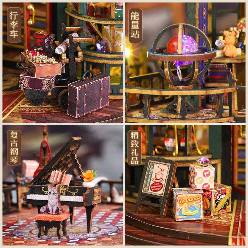 Rincón de lectura DIY - Callejón de ciudad de fantasía, sujetalibros de puzle 3D para estantería, idea de regalo creativa para Navidad y Black Friday