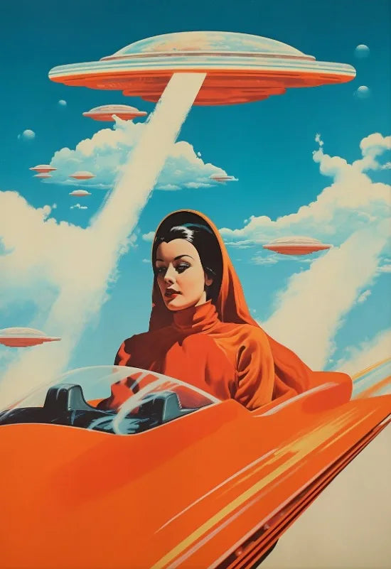 Póster Artístico de Viajes Espaciales, Cómic Vintage, Póster Alienígena Divertido, Alienígena con Decoración Humana para Pared, Humor de Bar, Decoración Retro, Lienzo Impreso de los 90