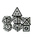 DND Game Polyhedral Dice Set with Textures Pattern 7pcs of D4 D6 D8 D10 D% D12 D20 for RPG Board Game Accessories