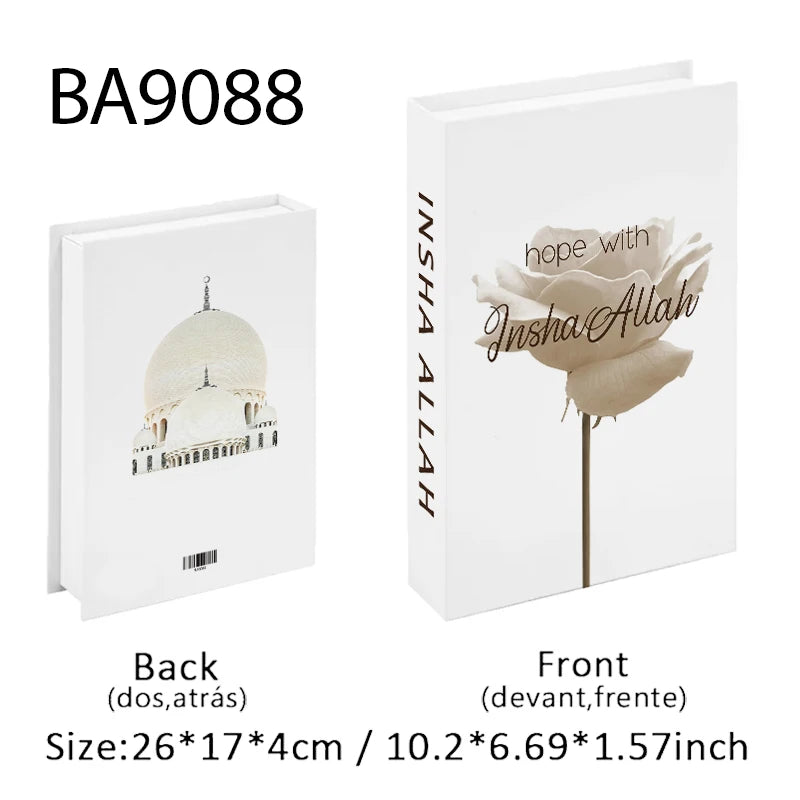 Islamic Mosque Kabaa Luxury Fake Book Home Decor Decorative Books Storage Box Simulation Book Coffee Table Interior Decoration