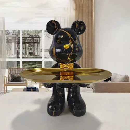 21cm Adorno de oso grafiti, figura decorativa para el hogar, estatua de animal, estante para guardar llaves, escultura moderna para habitación, decoración de mesa, regalo