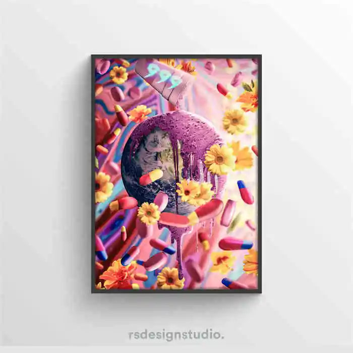 Póster de Juice WRLD Pop Hip Hop Rap Cantante Álbum de Música Portada de Bar de Asma Foto Arte HD Lienzo