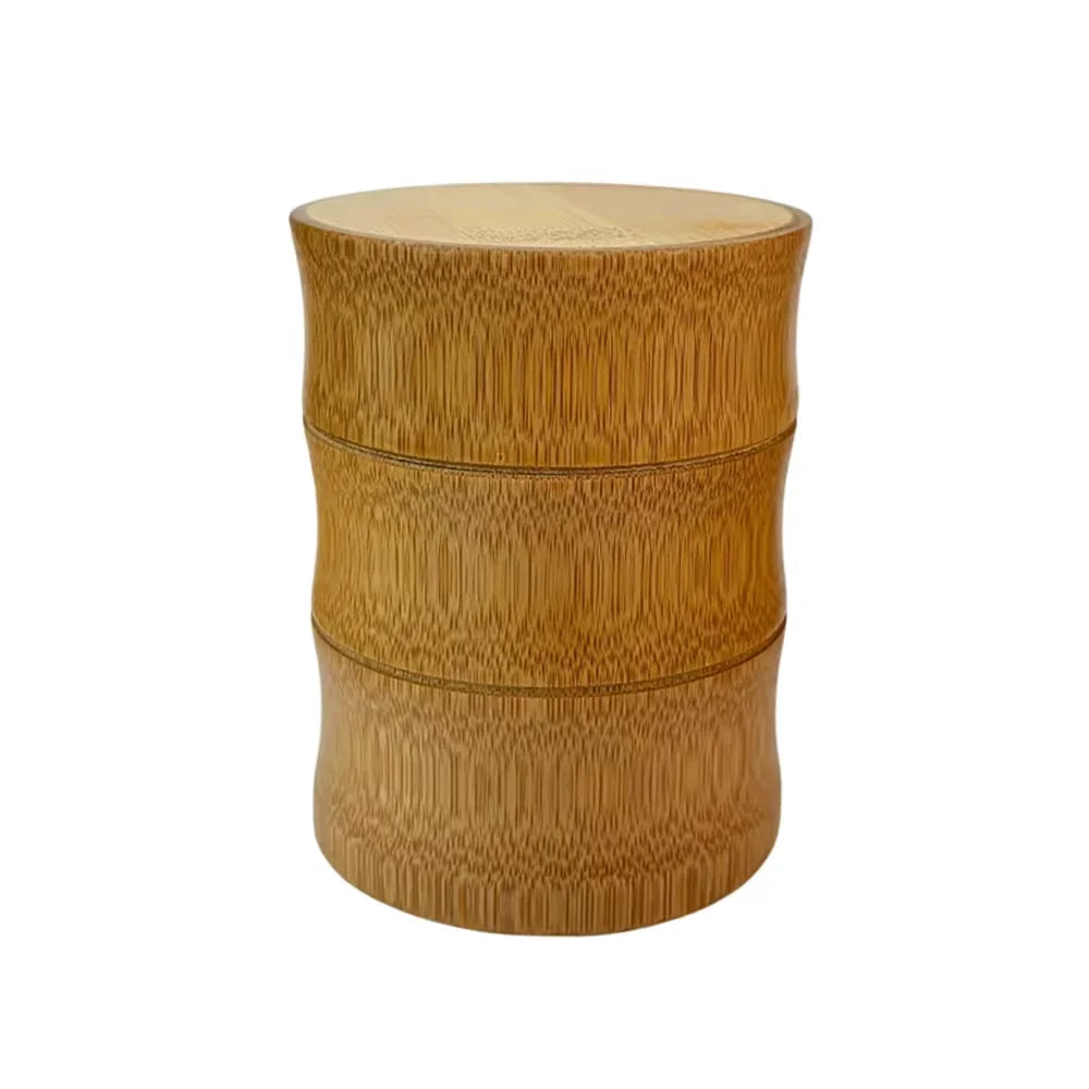Boîte de rangement de thé en bambou naturel, boîte de rangement d'aliments, boîte de rangement de noix et d'épices, boîte de thé, pot organisateur écologique, récipients de cuisine