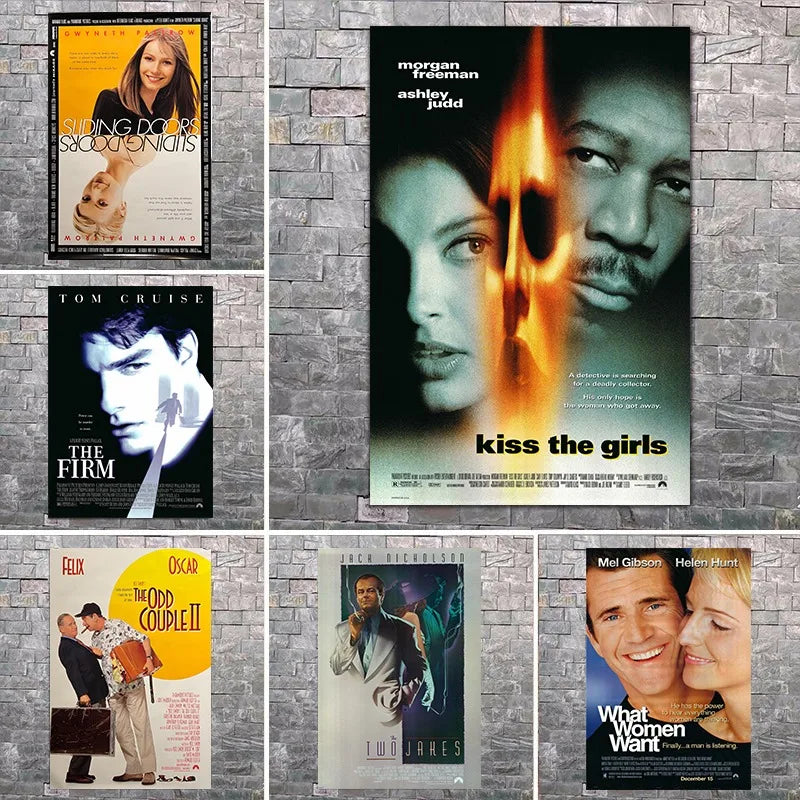 Póster de película clásica vintage Besa a las chicas/Lo que ellas quieren/La fuerza del cariño, impresión en lienzo retro, decoración de pared para sala de estar, regalo