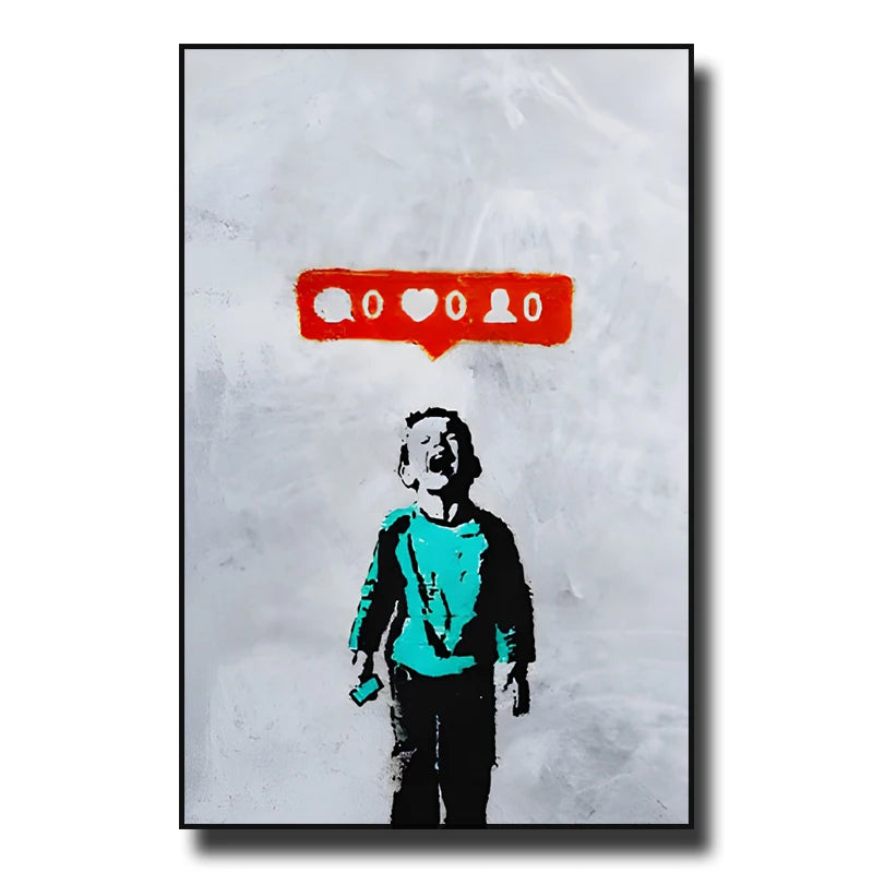 Banksy Street Graffiti Decorative Canvas Painting Girl with Balloon Art Poster Abstract Figure Mural Room Wall Decoration Prints