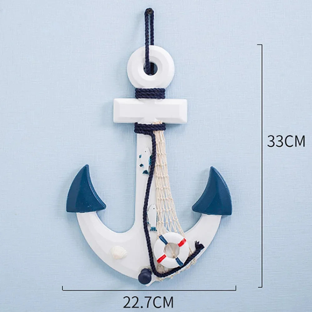 Decoración náutica artesanal para pared con rueda de barco, boya de salvavidas costera, adornos colgantes, decoración de ancla de barco, regalo 2024