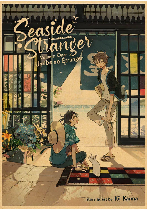 Umibe No Etranger Póster Anime Arte de Pared PÓSTER RETRO vintage papel kraft Pinturas Impresiones Imagen Para Niños Decoración Habitación Hogar Regalo