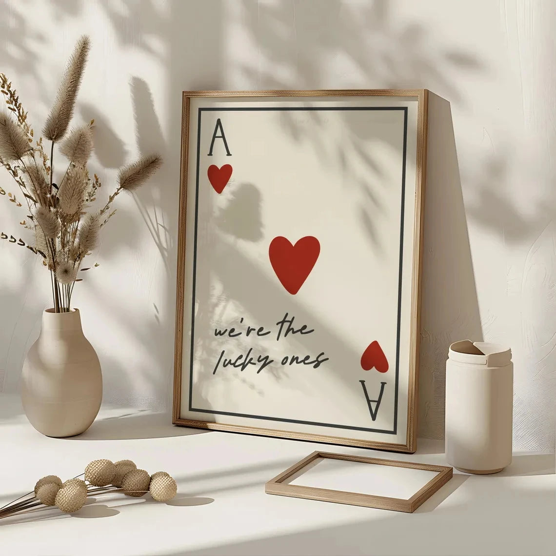 Póster de lienzo de arte de pared de As de Poker cuadrado personalizado, pintura para sala de estar, dormitorio, decoración del hogar
