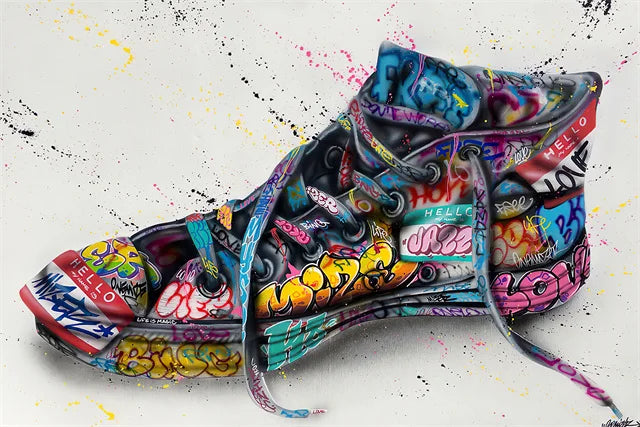 Banksy Street Art Canvas Paintings Sneakers Mouth Ballon Girl Graffiti Pop Art Posters Prints Cuadros Wall Art Home Decoration
