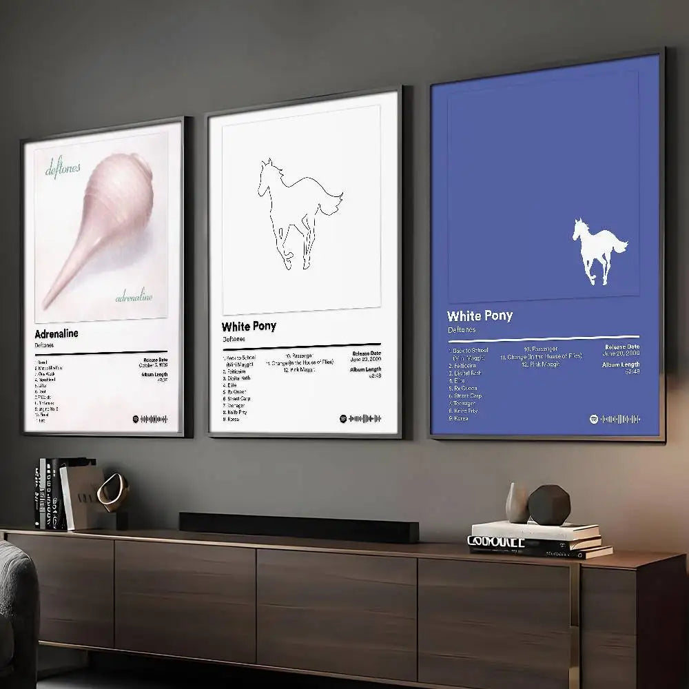 D-Deftones Affiche musicale privée Art HD Mural autocollant imperméable pour décoration de salon ou de bar