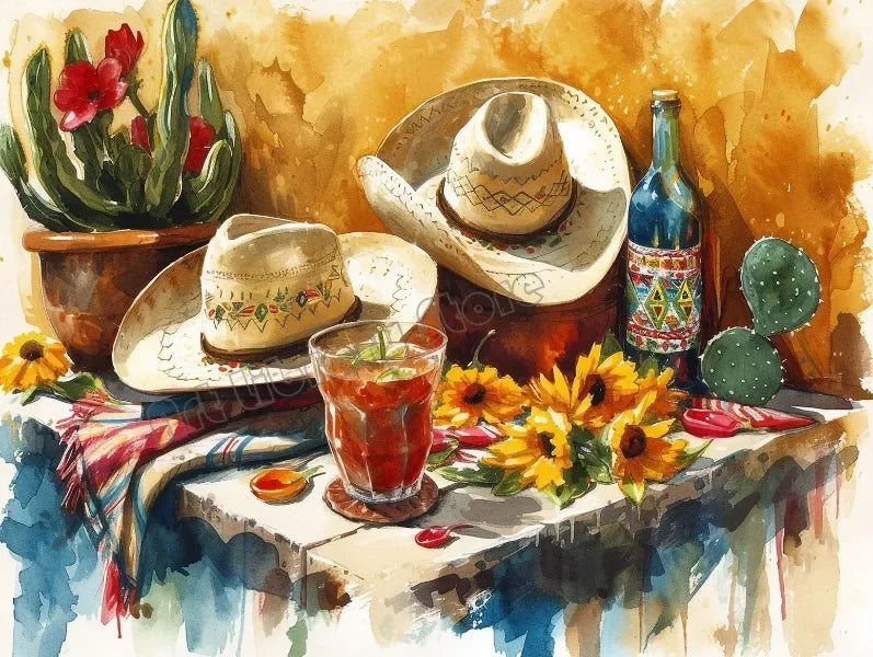 Arte de pared de México colorido vintage, pintura tradicional de la vida en el mercado, póster impreso en lienzo HD, decoración para sala de estar, dormitorio