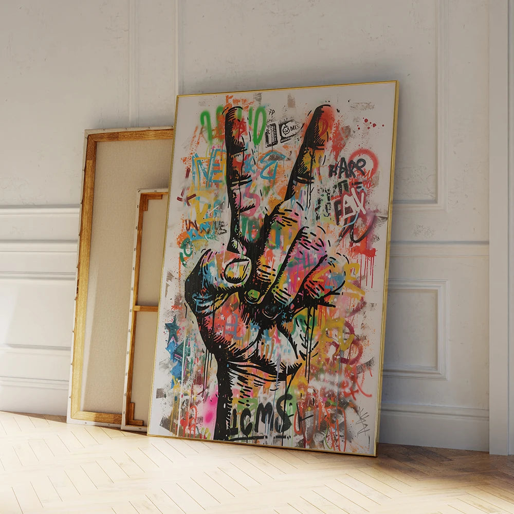 Arte Moderno Pop Art Graffiti Callejero Abstracto Sí Gesto Arte De Pared Lienzo Pintura Carteles Para Sala De Estar Dormitorio Decoración Del Hogar